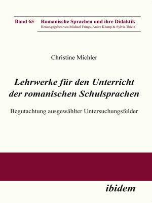 cover image of Lehrwerke für den Unterricht der romanischen Schulsprachen